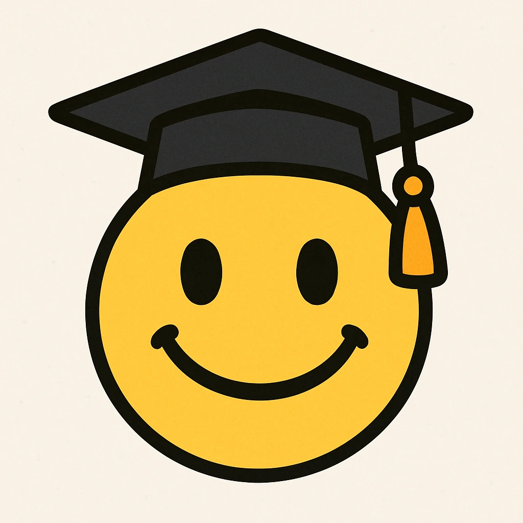 emoji with graduation cap emoji