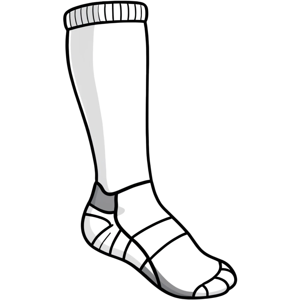 white athletic sock interior view showing the inside cushioned insole emoji