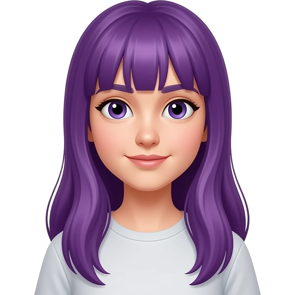 GIRL WITH LONG PURPLE HAIR IS FILMING emoji