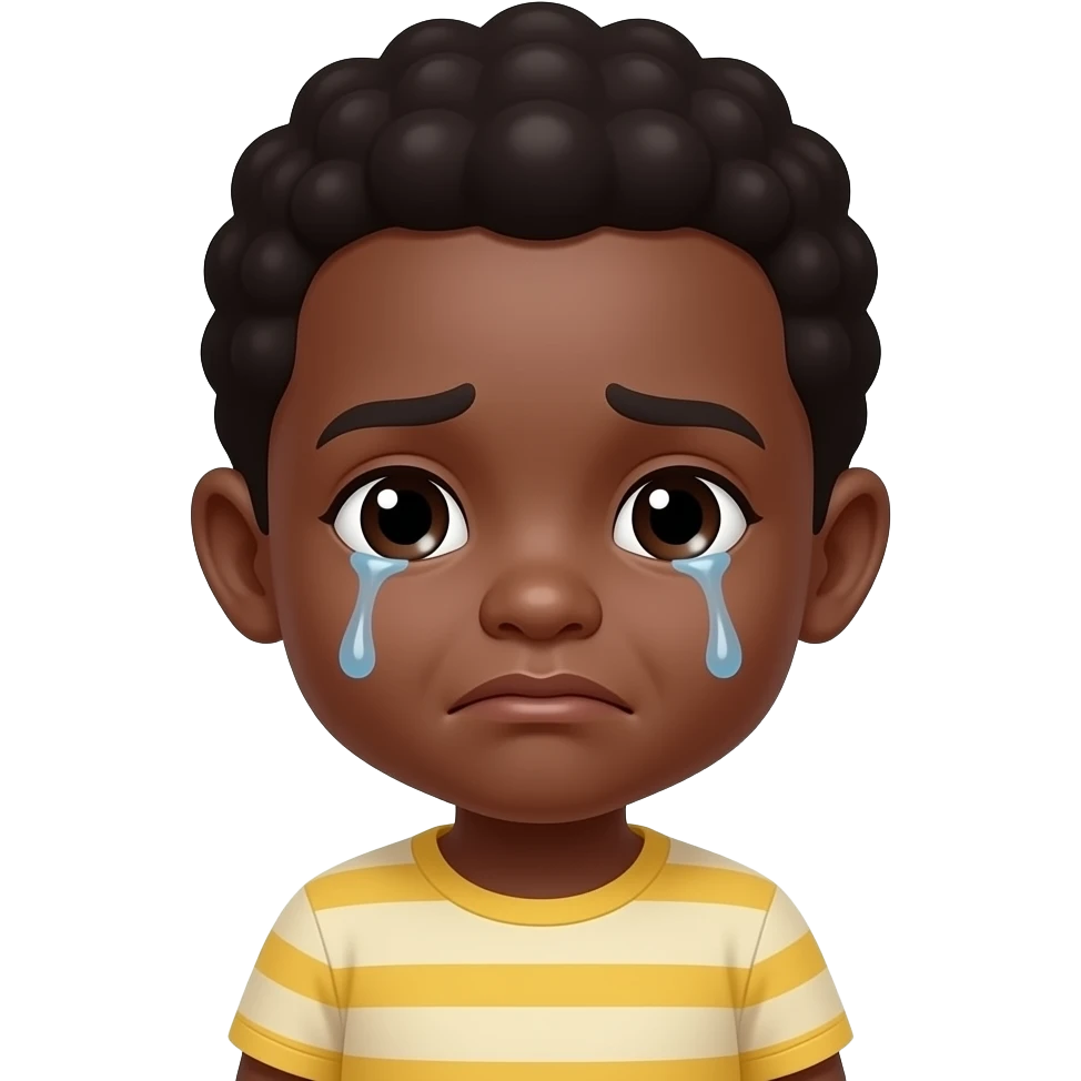 enfant noir qui pleurs emoji