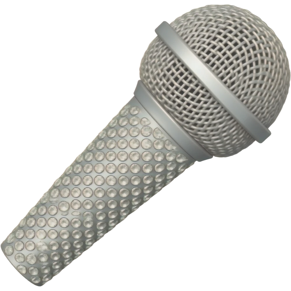 White microphone covered in white sparkeling diamonds emoji