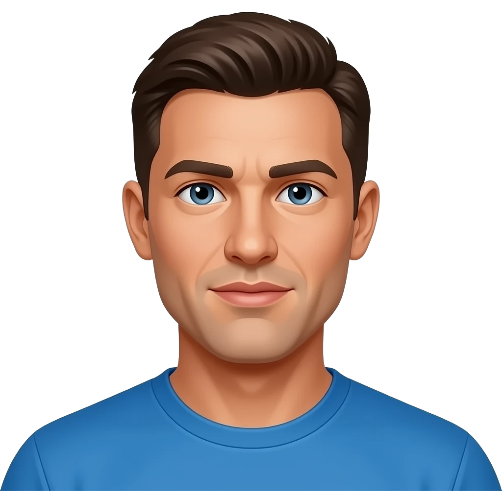 coach in a blue shirt touching his knee emoji