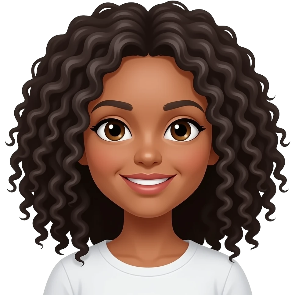 Woman with very curly hair emoji