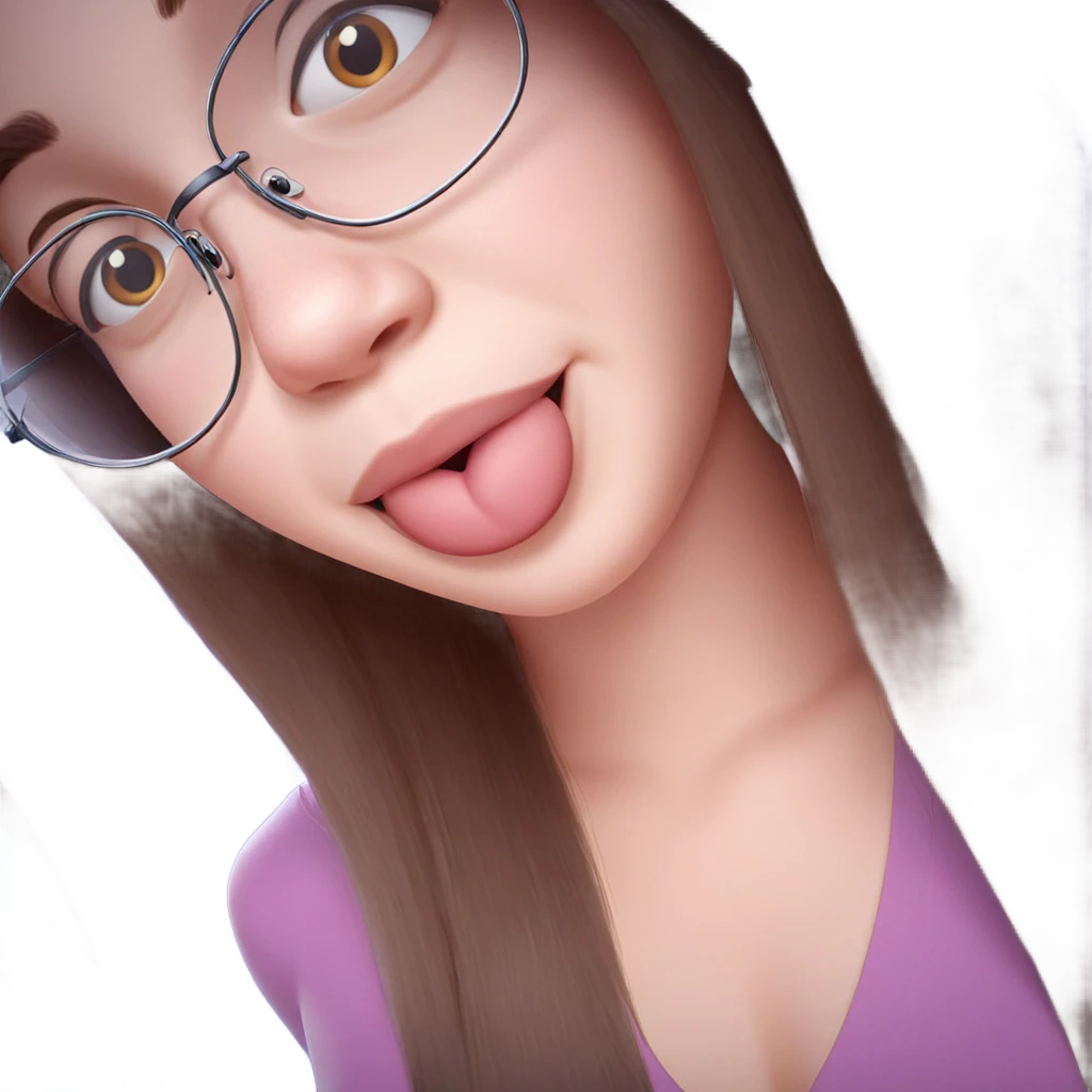 smiling girl with glasses emoji