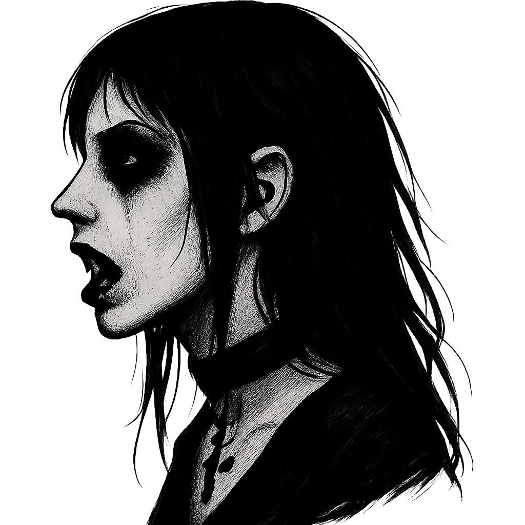 goth scary profile girl, remove background emoji