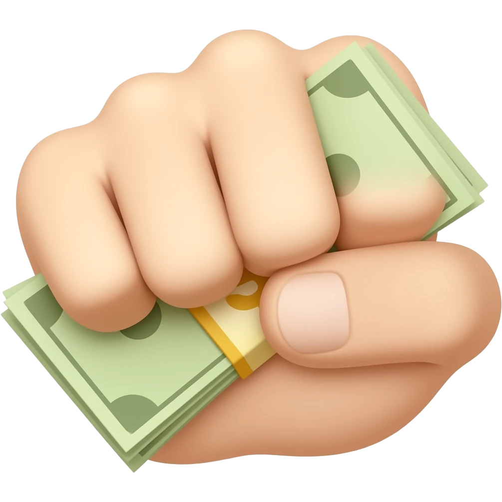 Fist holding cash emoji