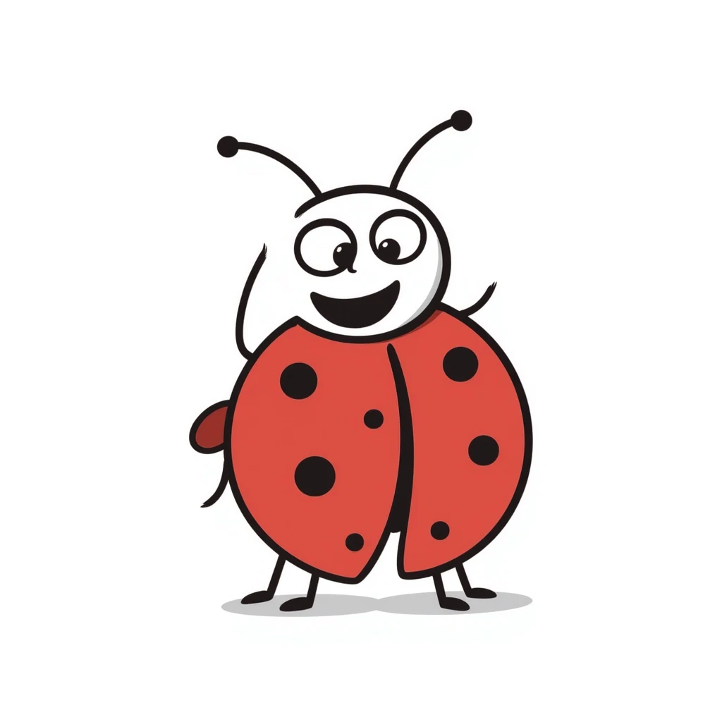 laughing red bug with black points emoji