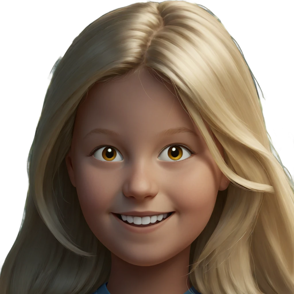 smiling blonde girl portrait emoji