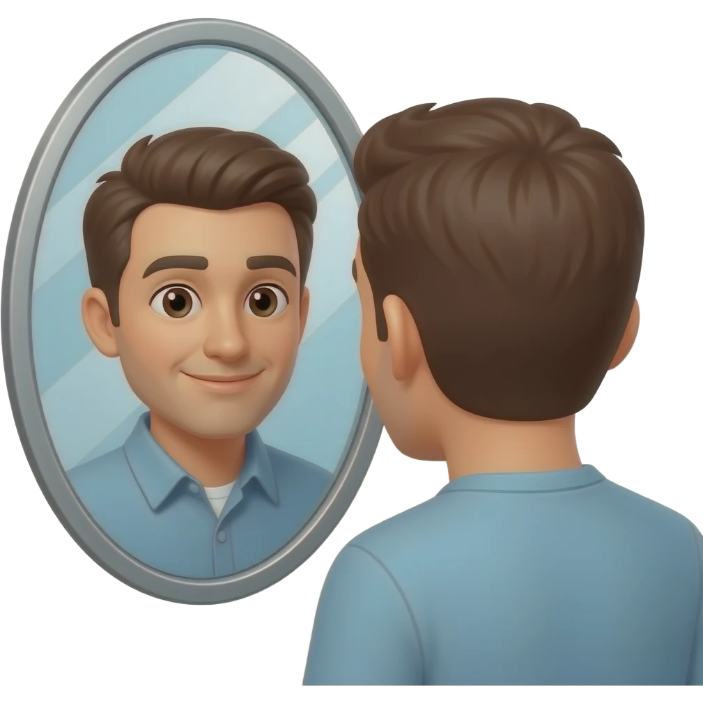 Man looking in mirror emoji