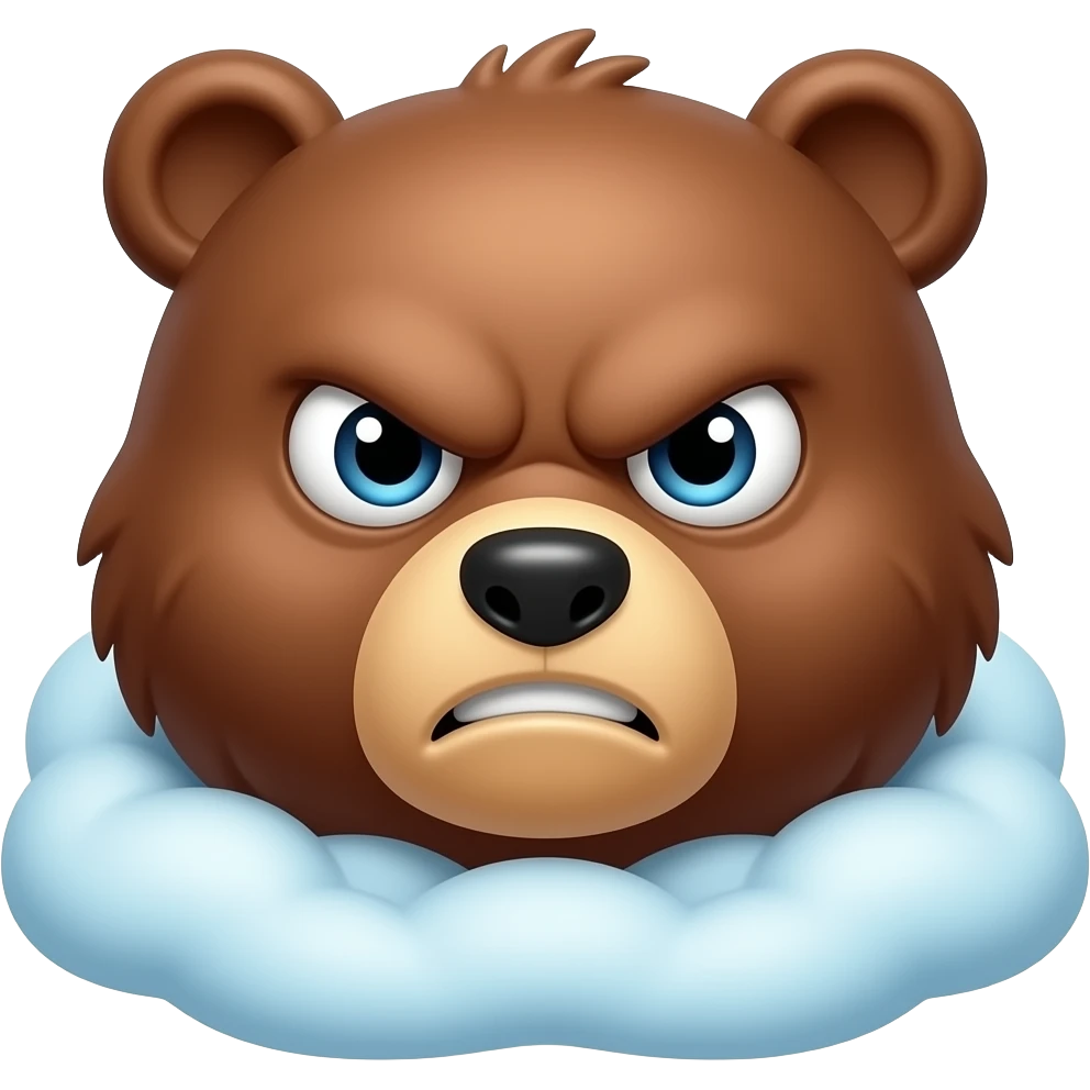 An angry man hibernating like bear emoji