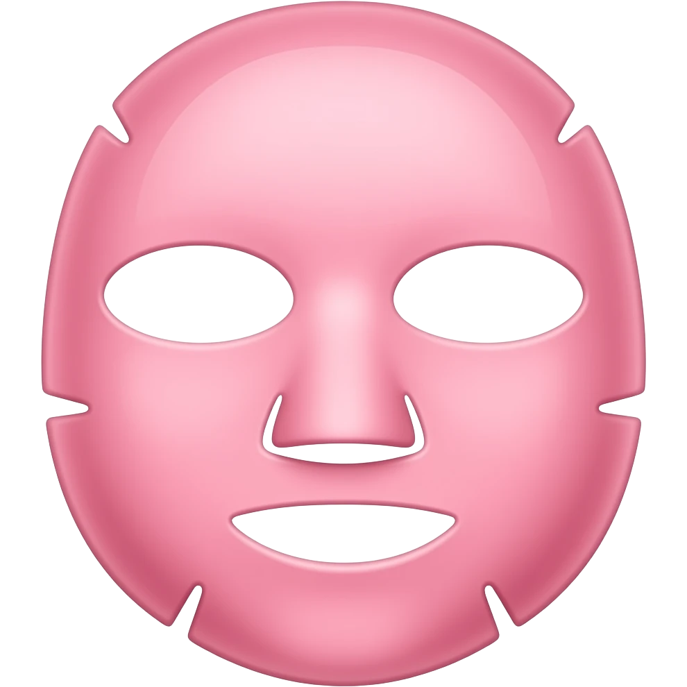 facial skincare mask around face pink emoji