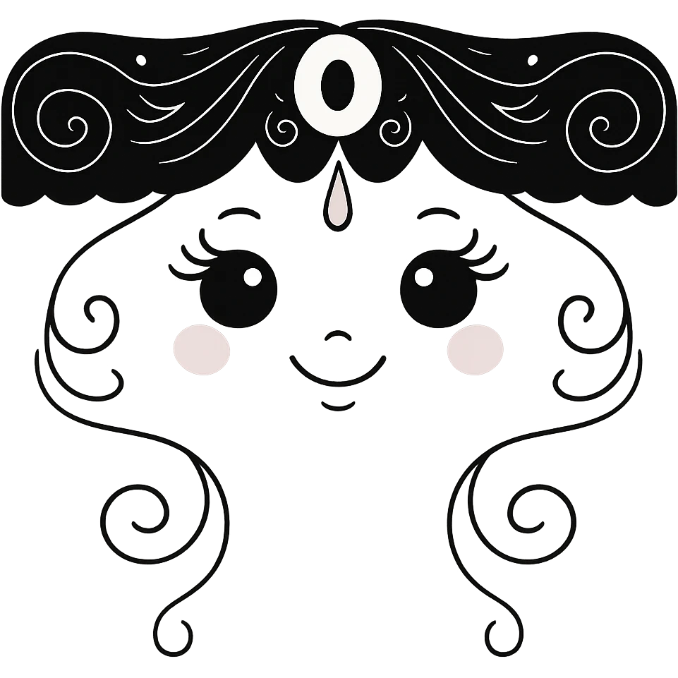 Remove the background and any text from this goth banner, keep it cute, expressive, minimal, in the style of imagen-4-fast-KaUtLiSA10F, with a transparent background. emoji