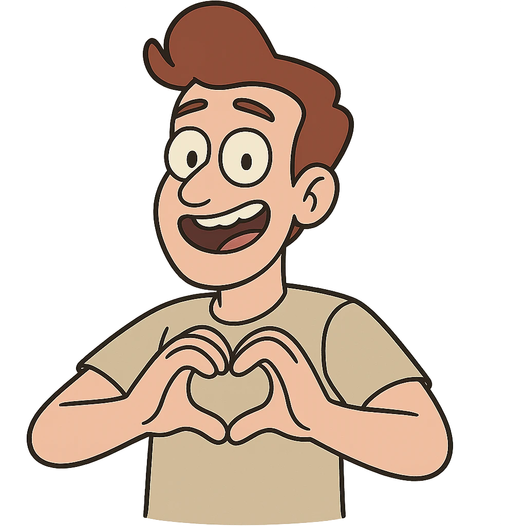 flat toon style heart hands gesture emoji