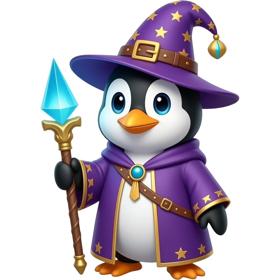 Penguin Wizard emoji