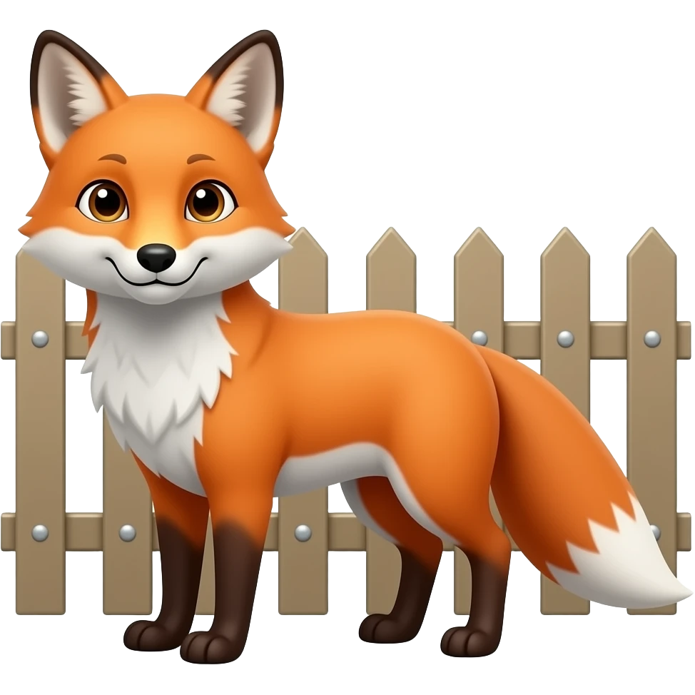 Fox in front of a fence emoji