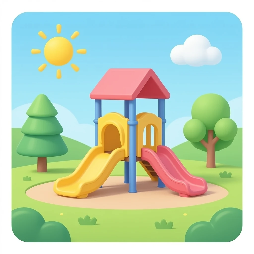 play ground with soft pastel colour emoji