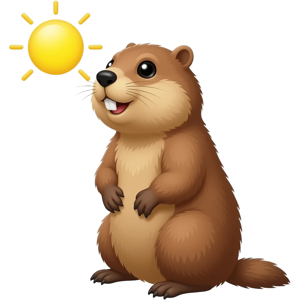 A groundhog seeing his shadow emoji