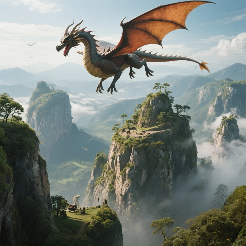 Skyland and flying dragon emoji