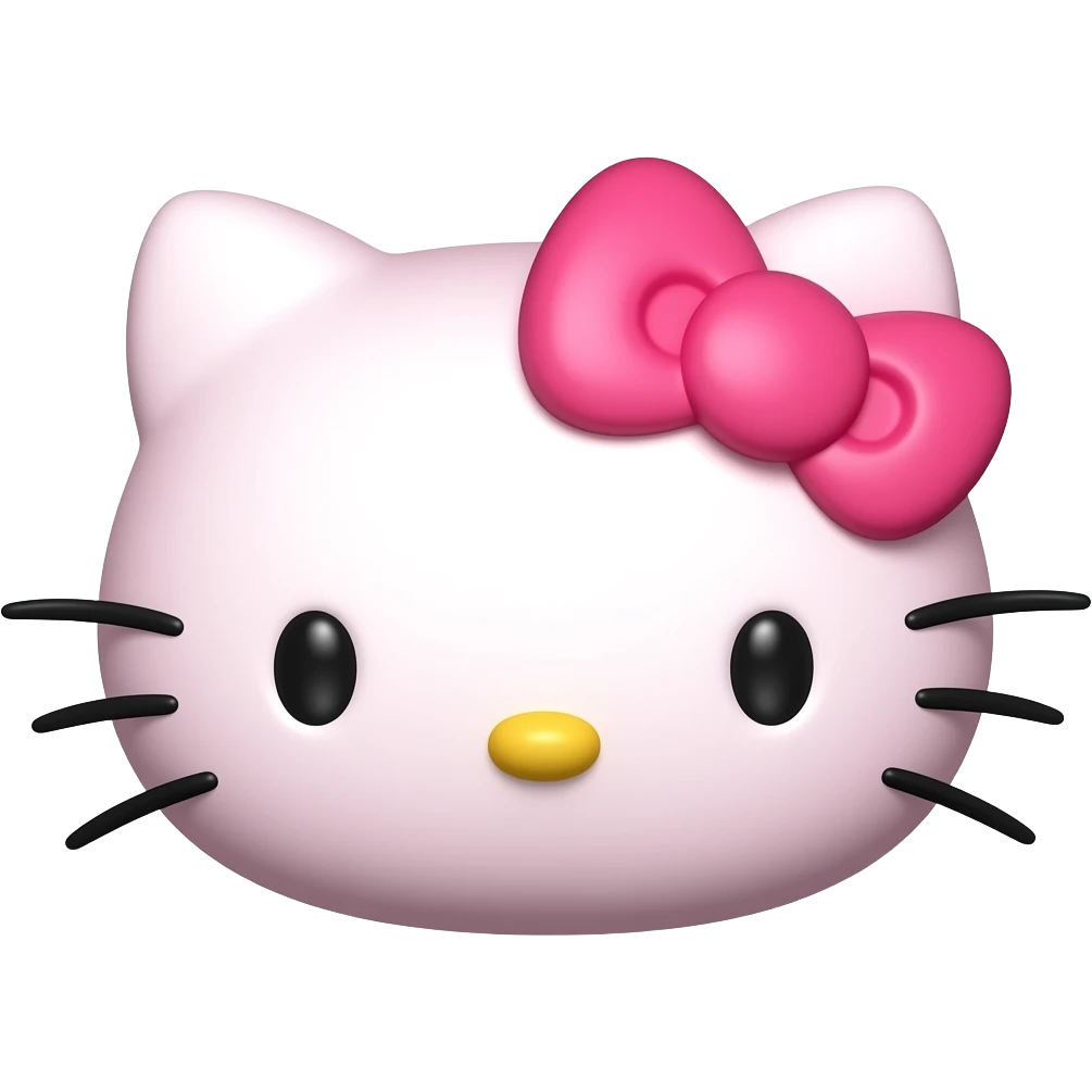 hello kitty face 3d pink emoji