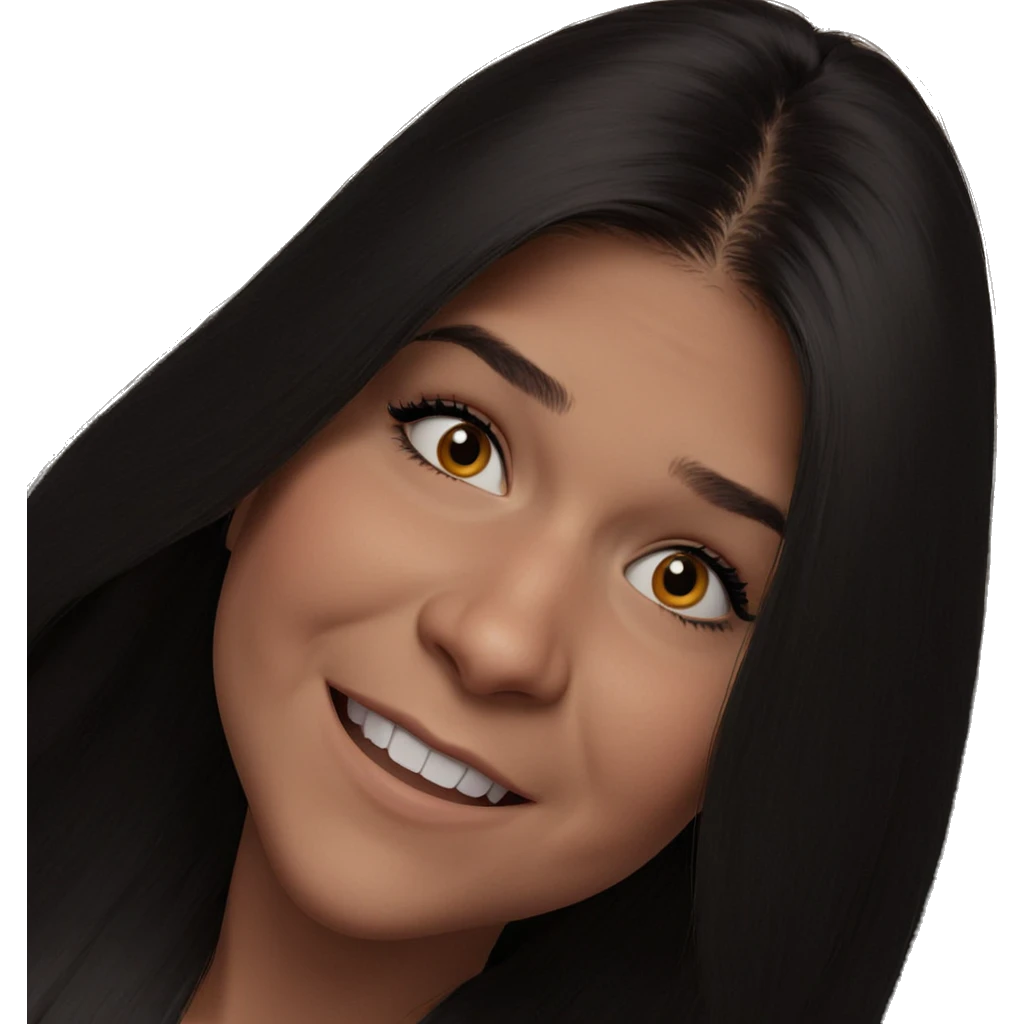 smiling girl with long hair emoji