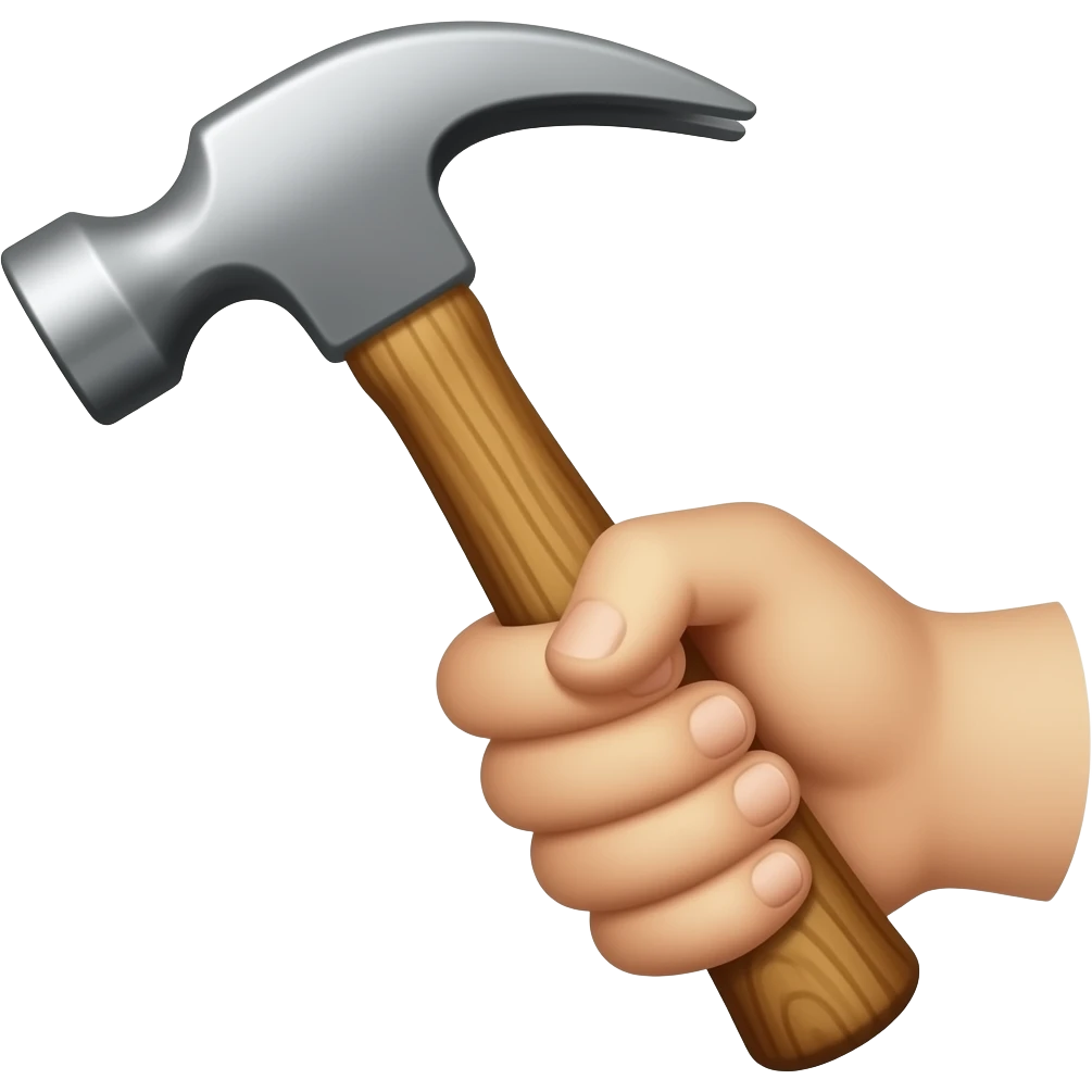 hand grabbing a hammer emoji