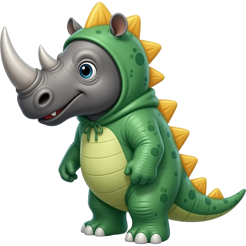 Rhino with a dinosaur costume emoji