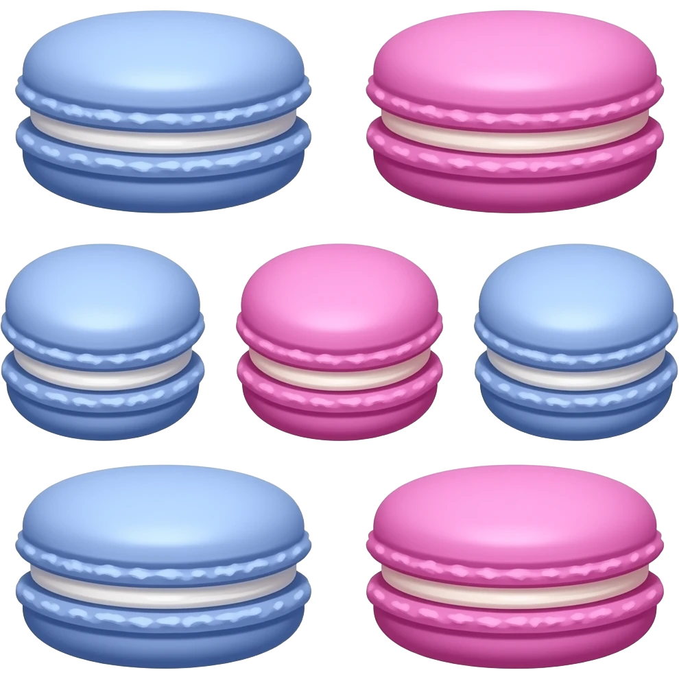 7 Pink and blue purple macaroons emoji