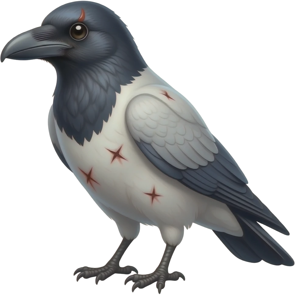 White crow with scars emoji emoji