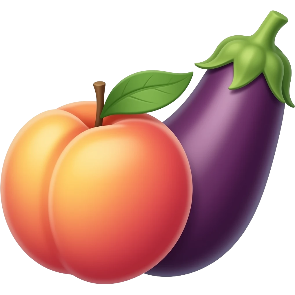 Peach and eggplant in it naughty emoji