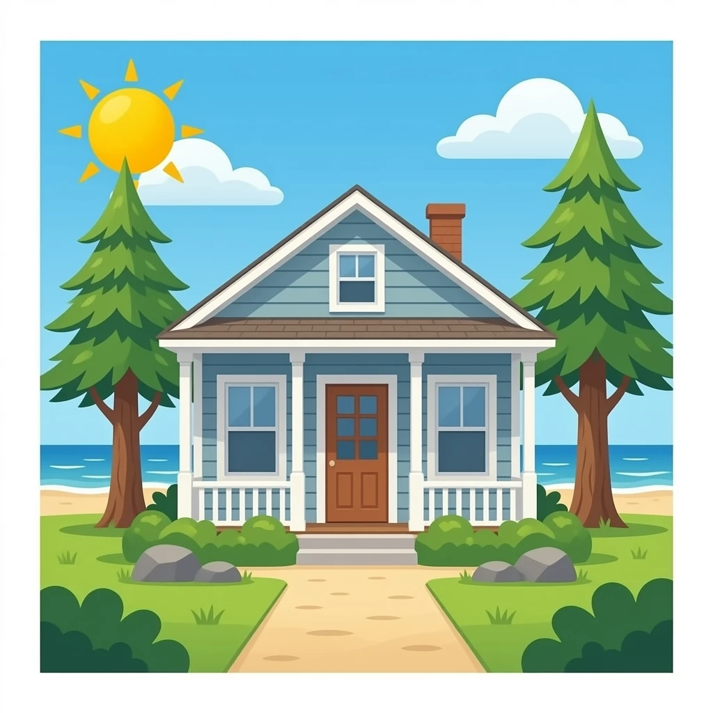 Nana’s  Beach House with coastal and woods look emoji
