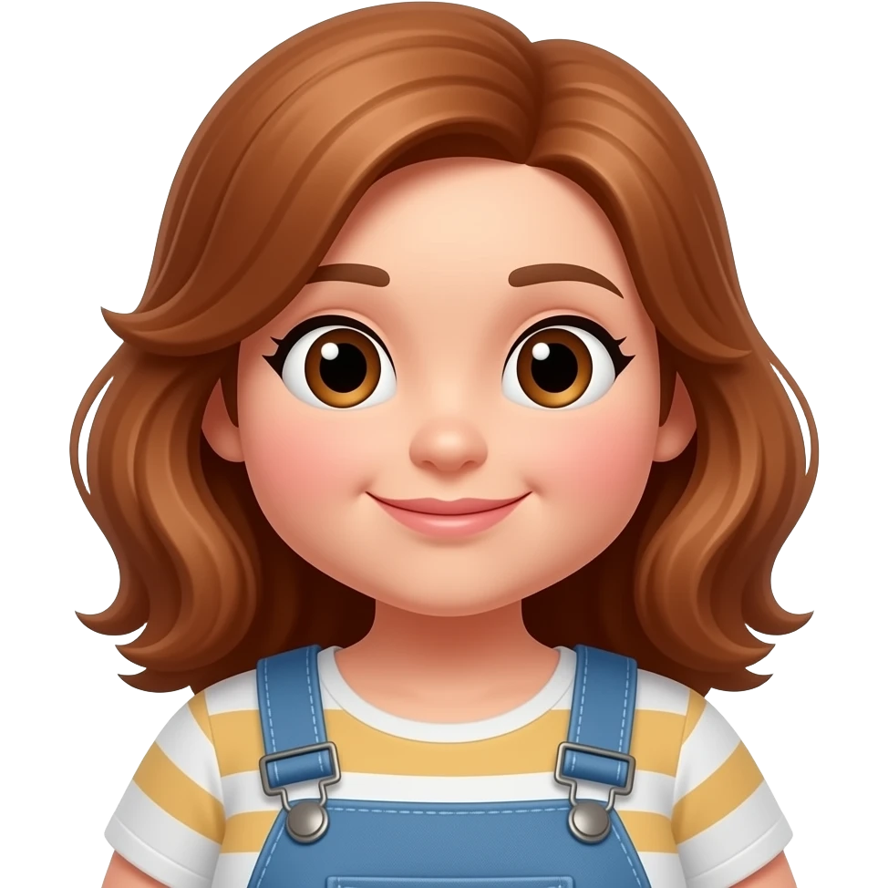 Cute emoji avatar mother of a plus size woman what are they with curry hair, warm skin tone, wearing a casual outfit 🤬 emoji