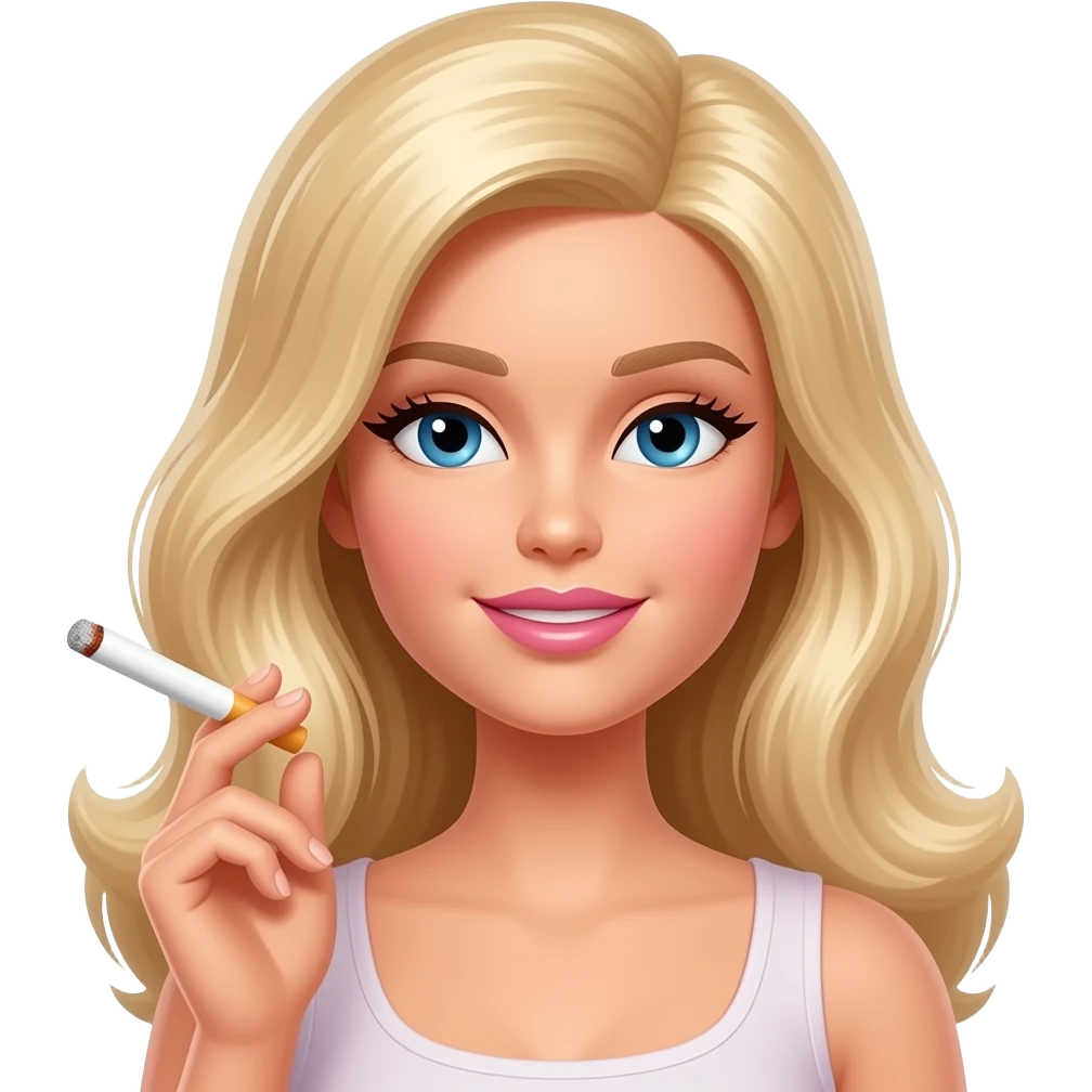 Barbie smoking a cigarette emoji