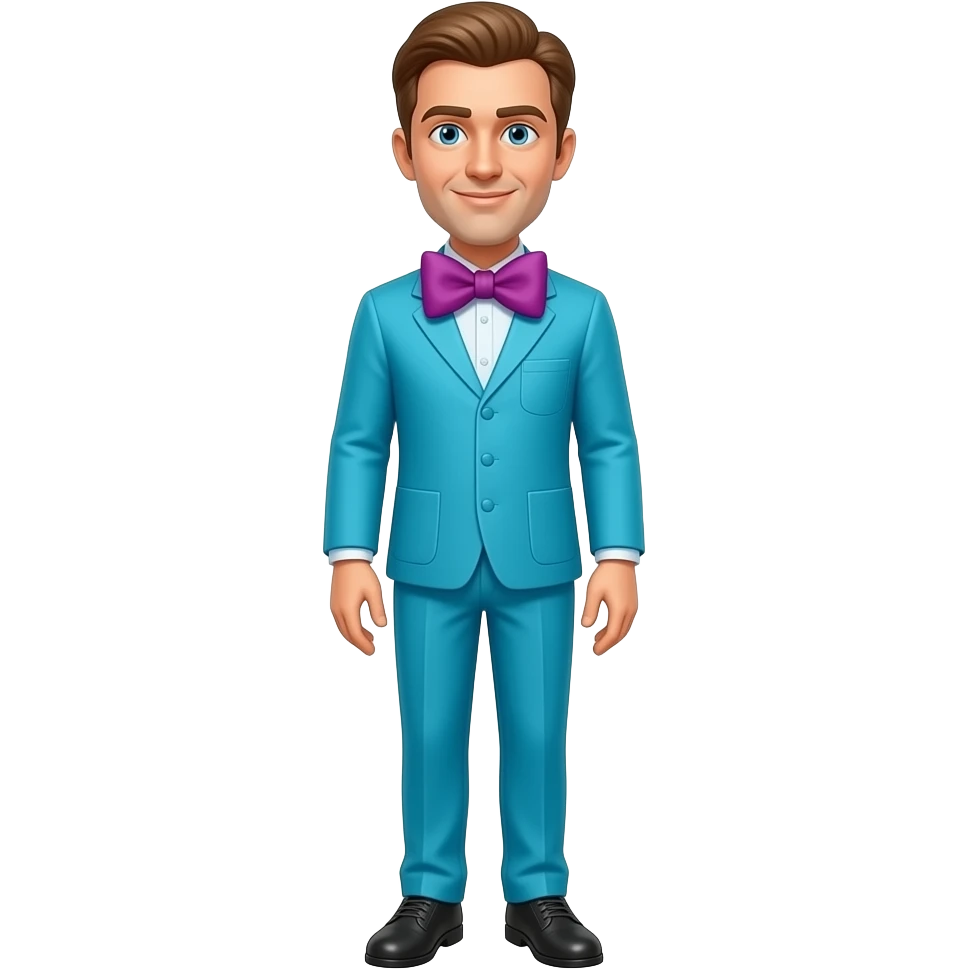 Dr Seuss male who style cyan big purple bow very tall full body emoji