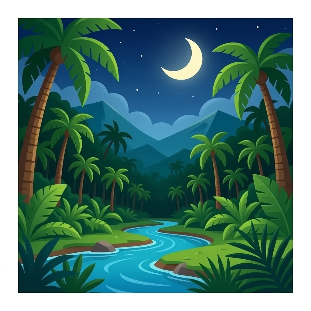Amazon Rainforest  with a dark atmosphire emoji