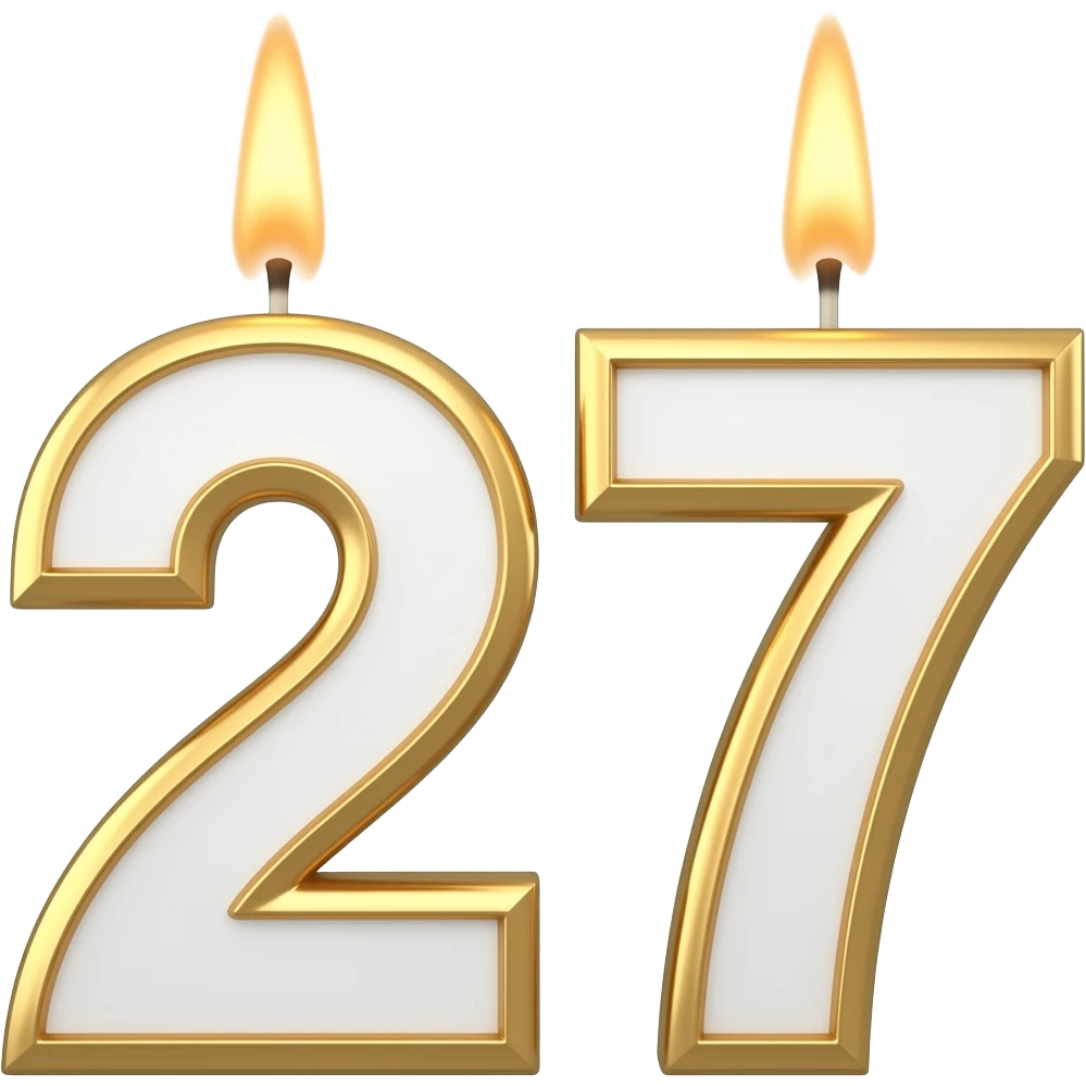 birthday candle 27 emoji