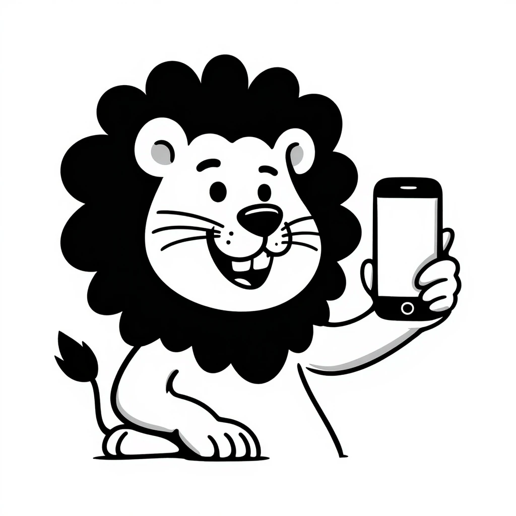 Selfie lion emoji