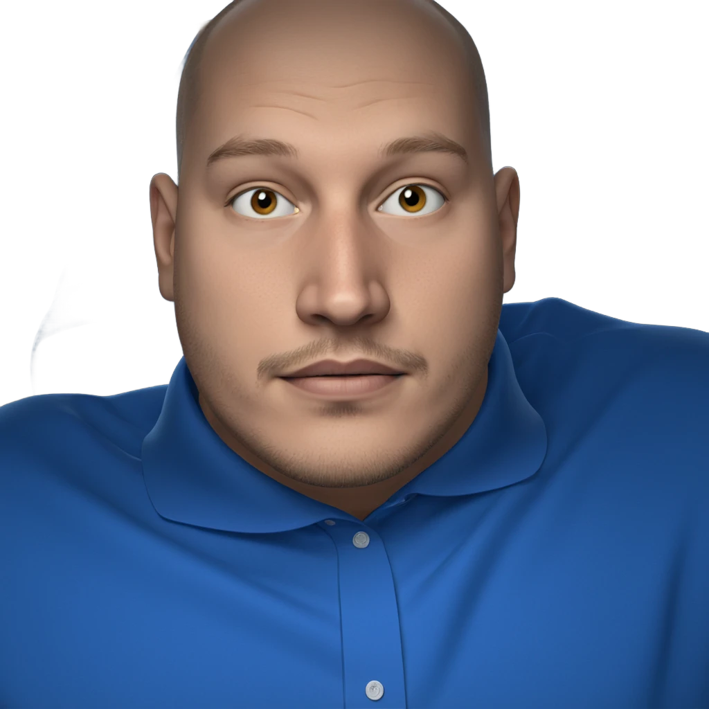 blue shirt buzz cut portrait emoji