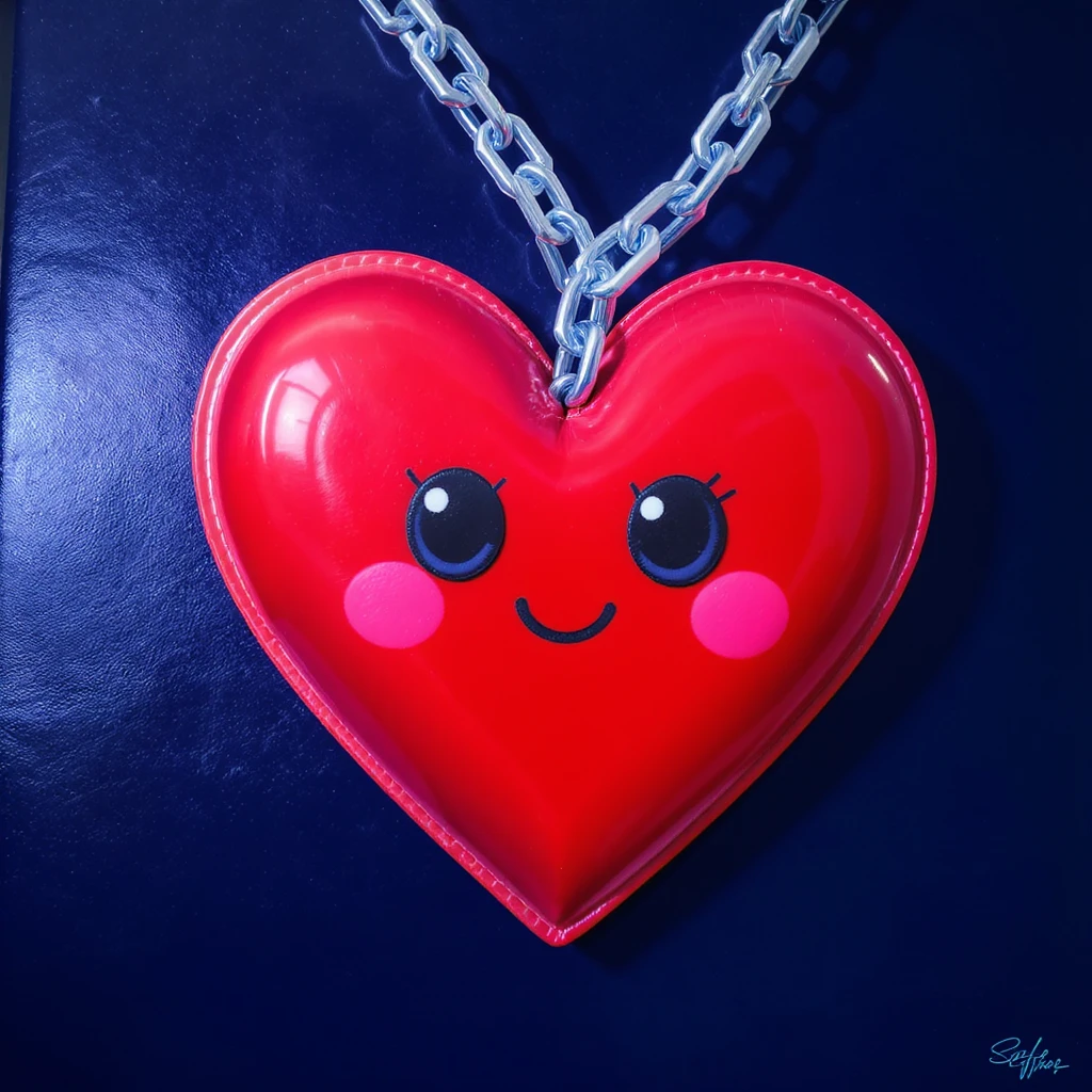 emo heart with a chain emoji