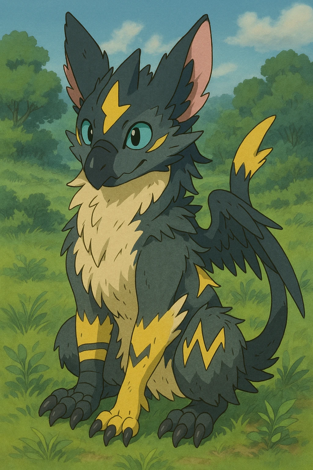 Sergal-Protogen-Trico-Zeraora-Vernid-fusion-hybrid-creature emoji