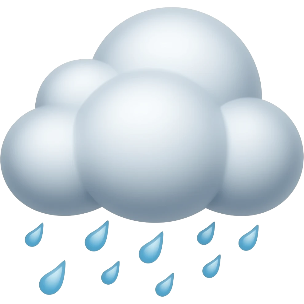 big fluffy whirly textured rain cloud without background emoji