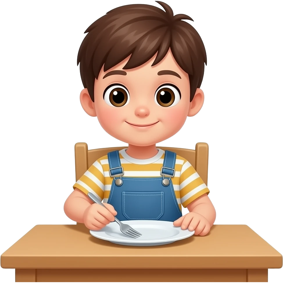 kid putting a plate on a table emoji