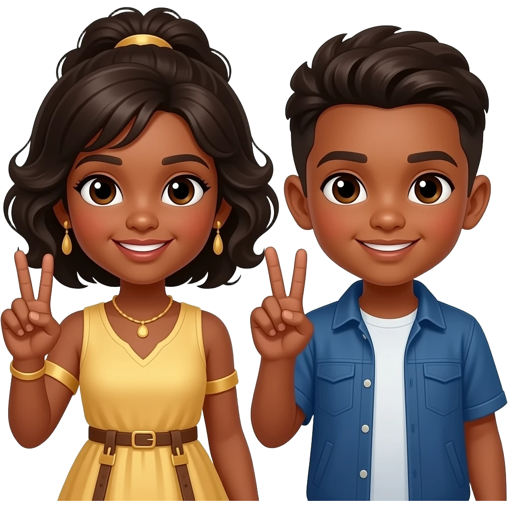 A girl and a boy doin the gensture Wakanda forever emoji