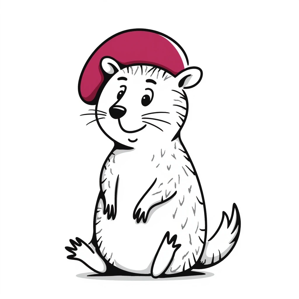 A capybara wearing a raspberry-colored hat emoji