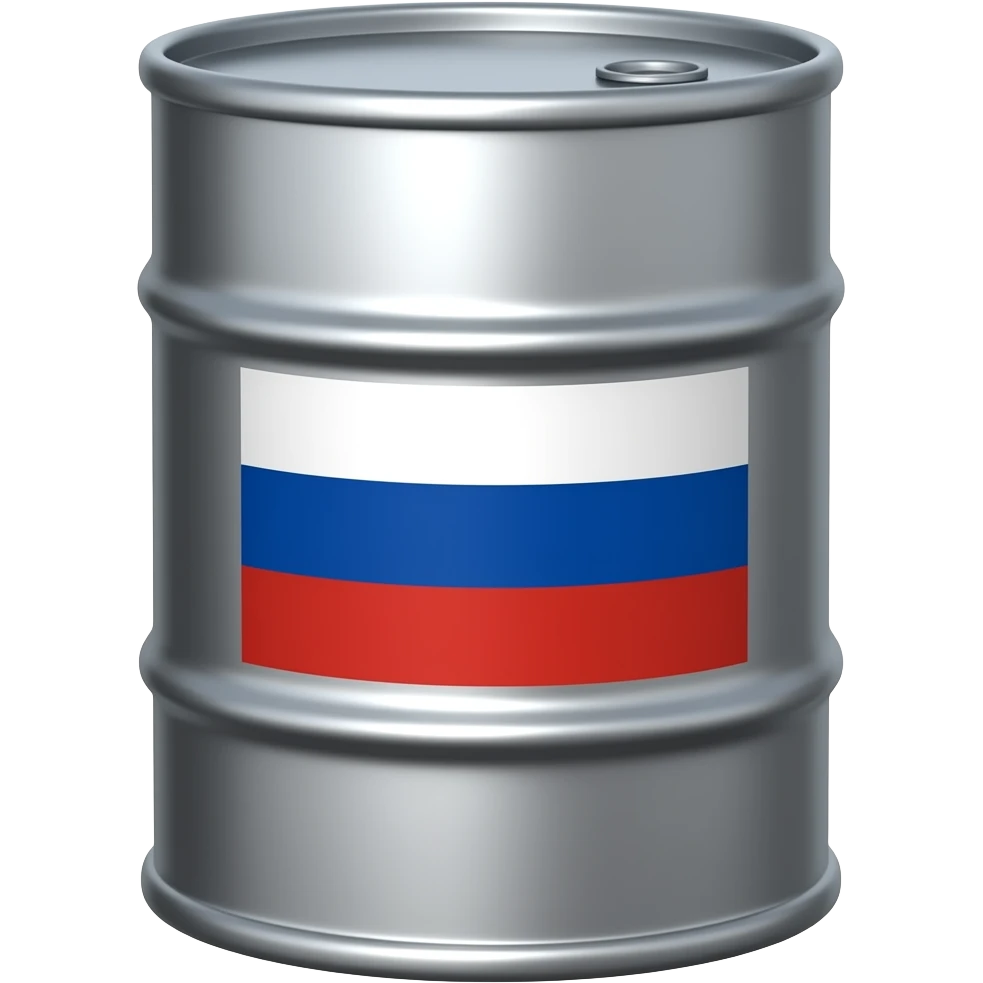 a barrel of oil with a Russian flag on the side emoji