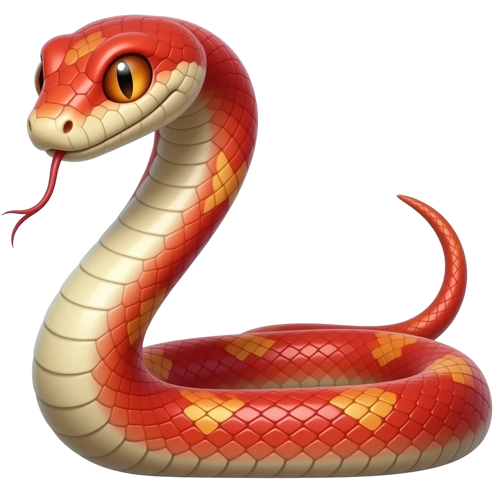 Red snake carry a elegant and dangerous personality emoji