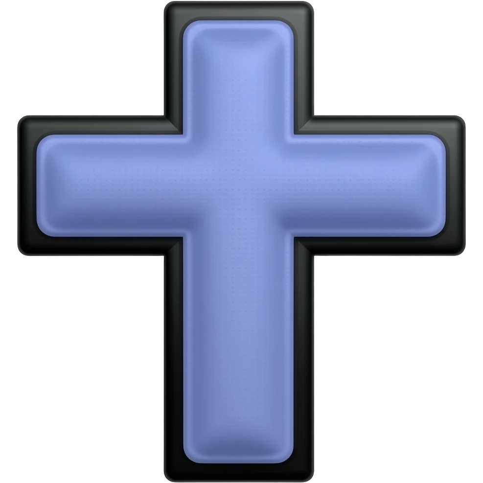 Periwinkle christian cross with black borders emoji