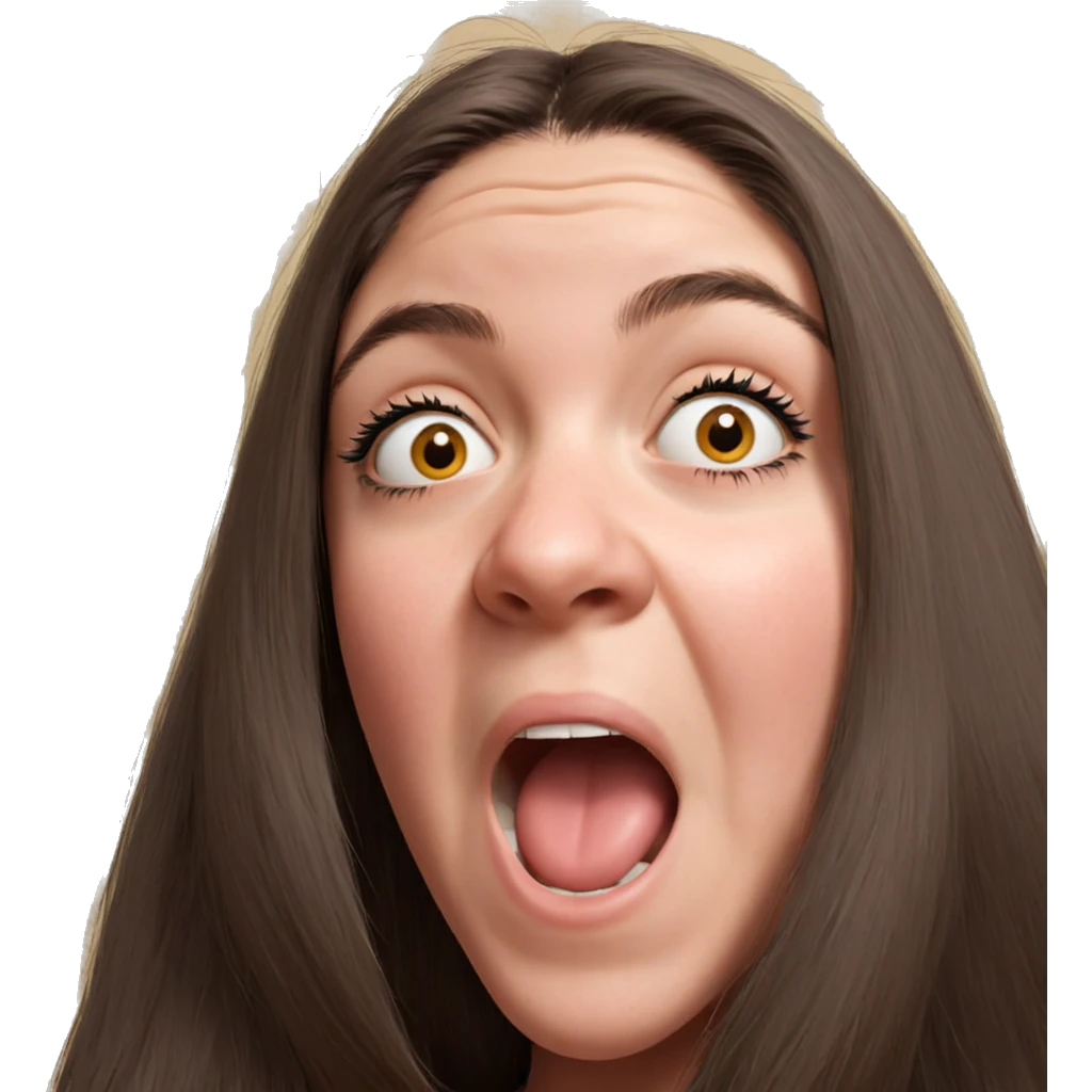 long haired girl portrait emoji