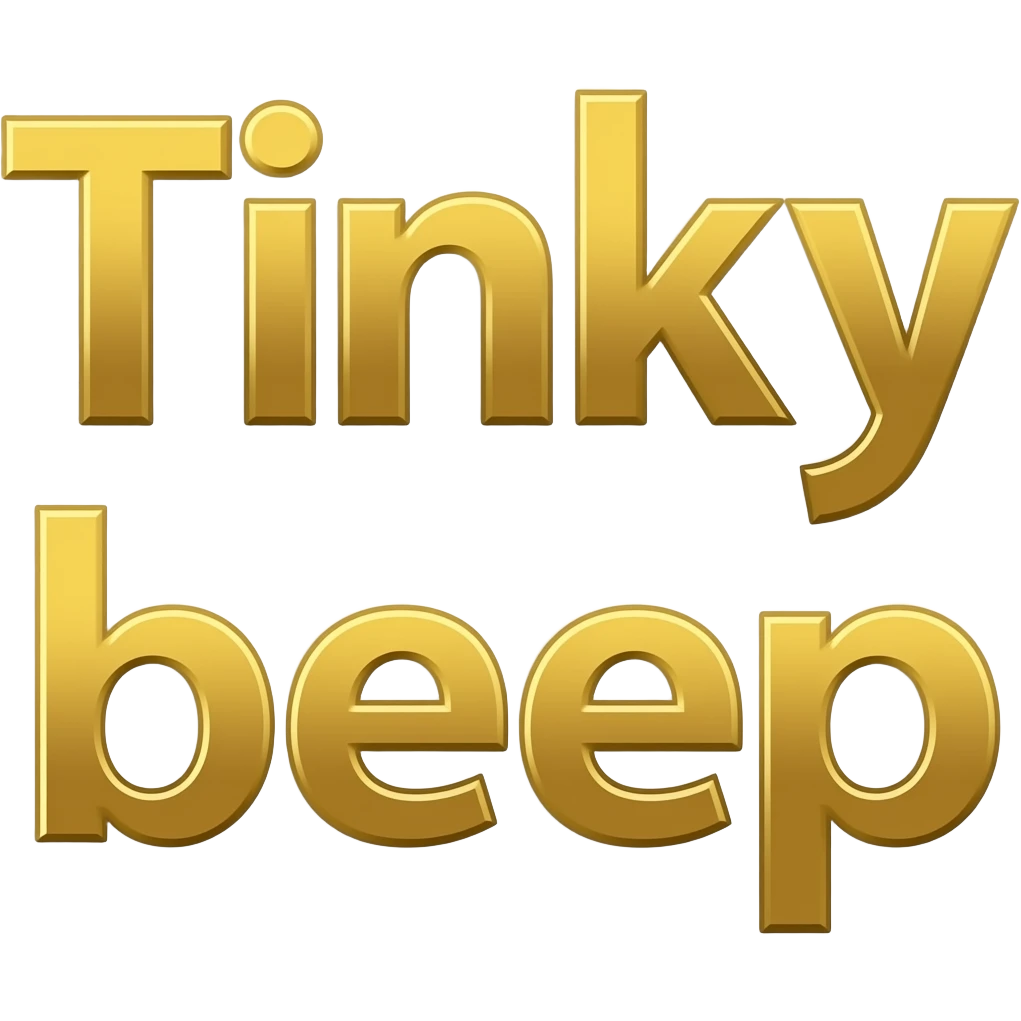 Name “Tinky beep” in gold letters emoji