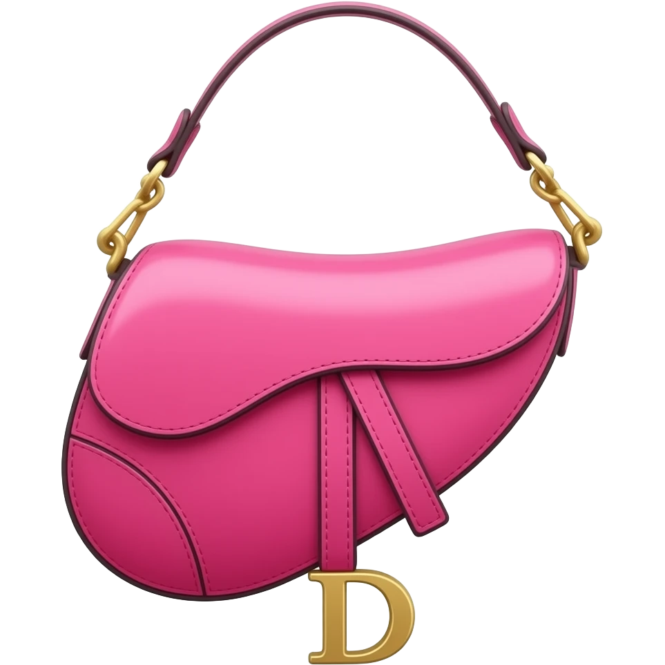 bright pink dior saddle bag emoji