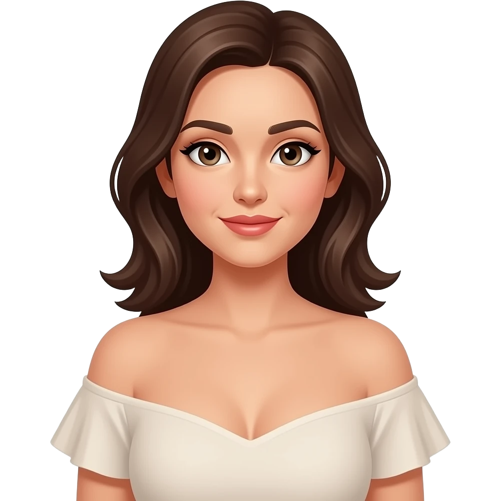 A topless woman wearing off shoulder top with breast exposed emoji